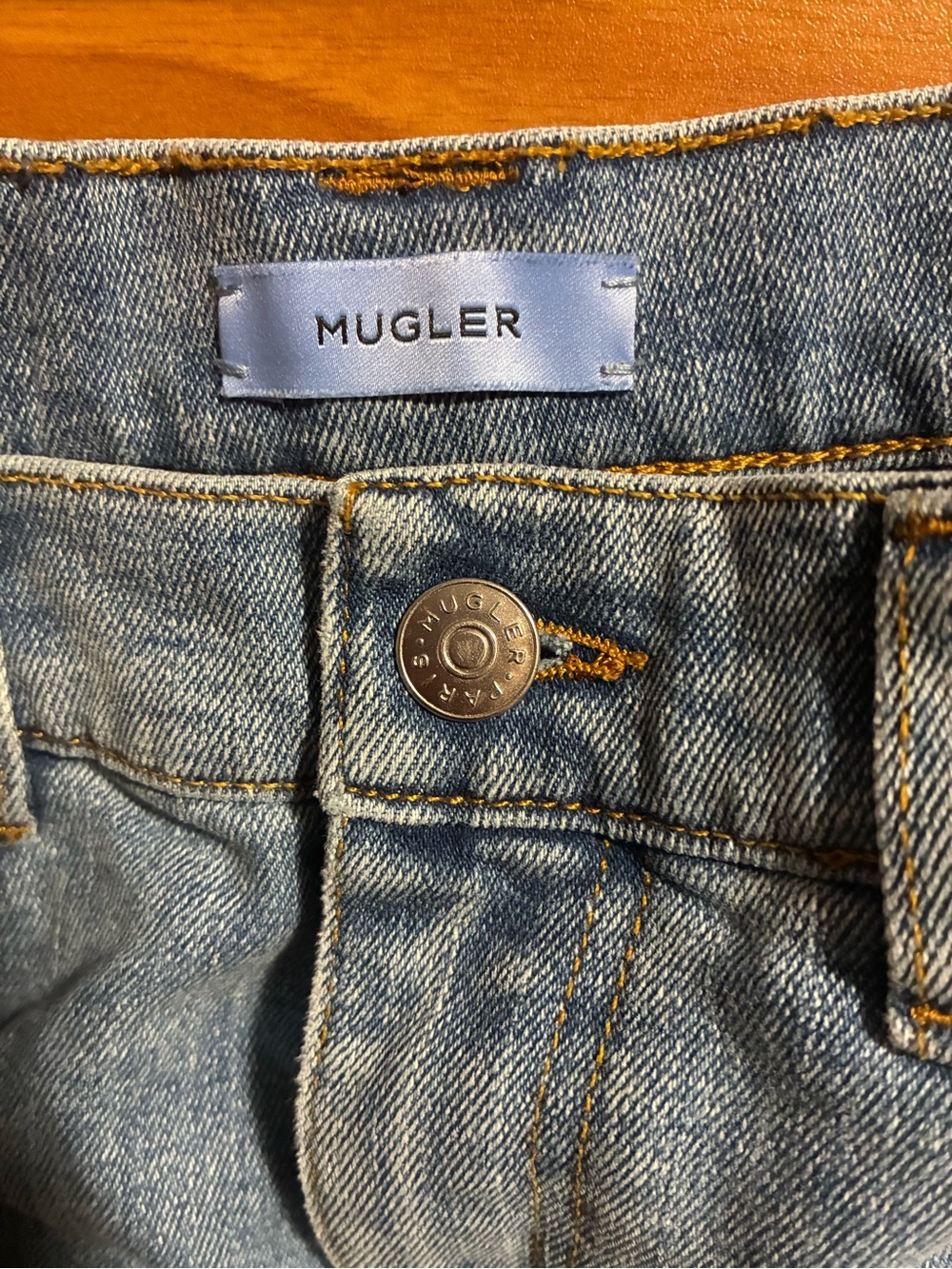 Mugler women’s Light Blue Denim Jeans